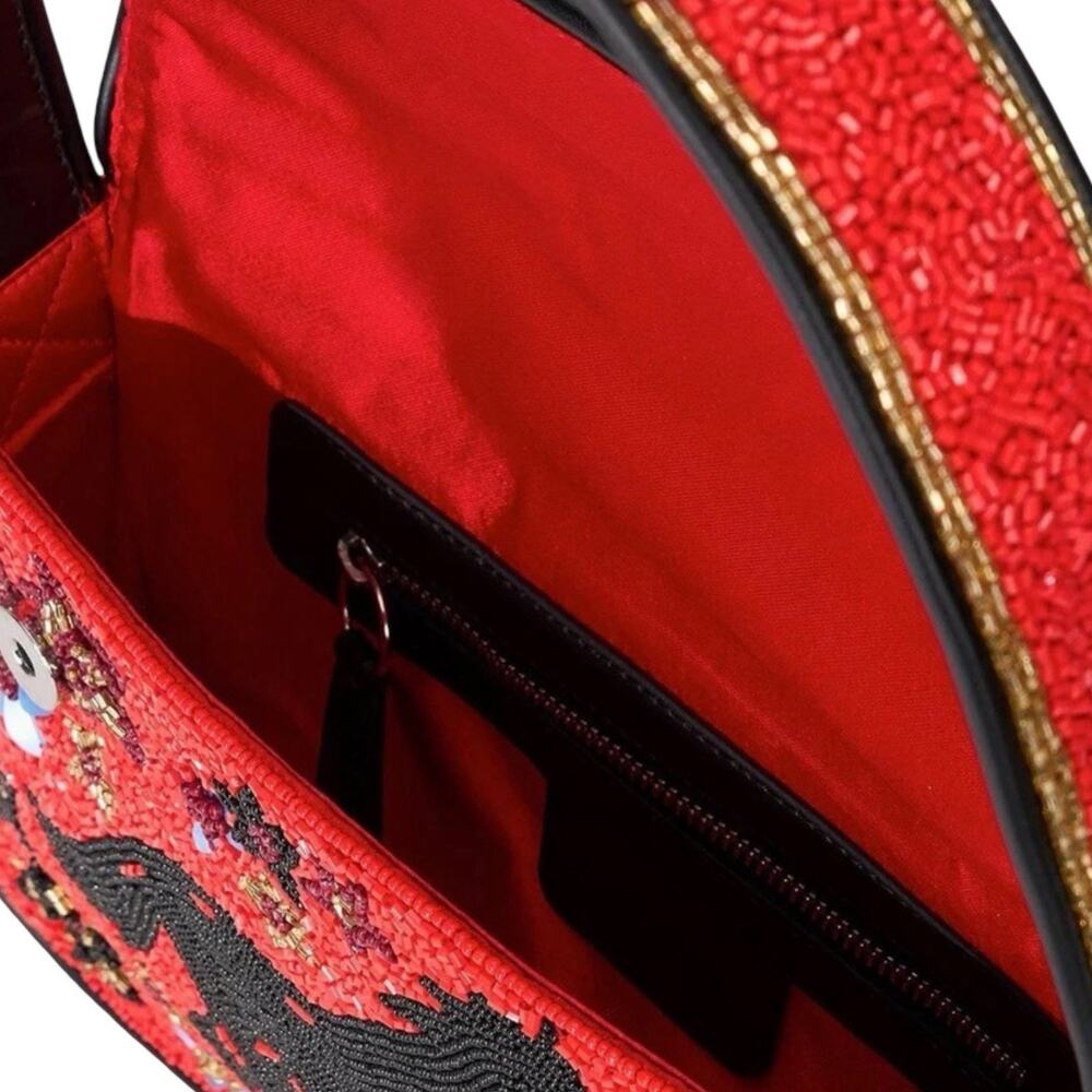 Staud Tommy Bag Purse Year of the Horse Red Black Beaded Limited Run NEW Tags - Picture 5 of 14
